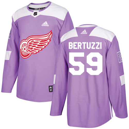 Adidas Red Wings #59 Tyler Bertuzzi Purple Authentic Fights Cancer Stitched Youth NHL Jersey